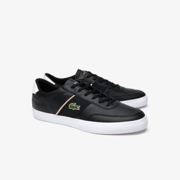 Lacoste Court-Master Tumbled Leather Sneakers Pánské - Tenisky Černé / Bílé | CZ-UrBkSi